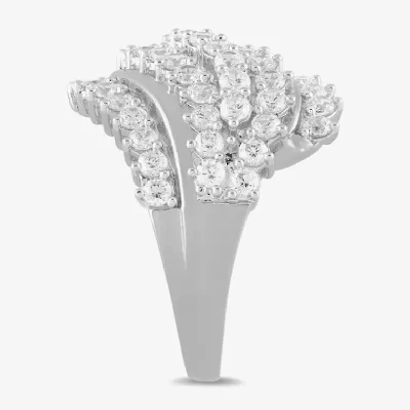Womens 2 CT. T.W. Lab Grown White Diamond 10K Gold Cocktail Ring