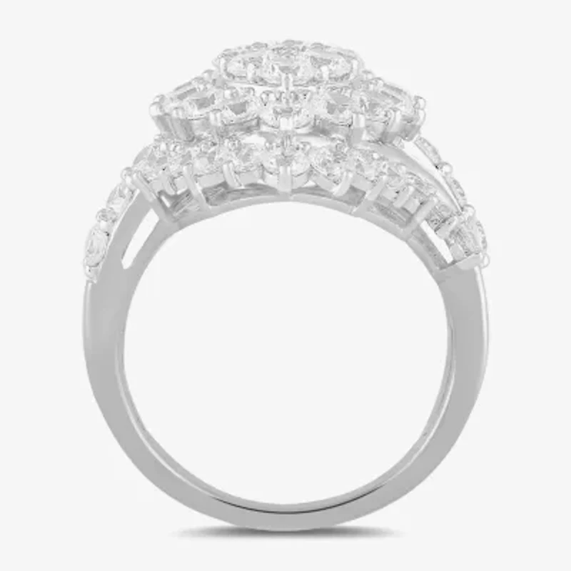 Womens 4 CT. T.W. Lab Grown White Diamond 10K Gold Marquise Cocktail Ring