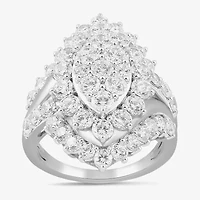 Womens 4 CT. T.W. Lab Grown White Diamond 10K Gold Marquise Cocktail Ring