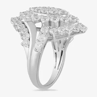 Womens 4 CT. T.W. Lab Grown White Diamond 10K Gold Marquise Cocktail Ring