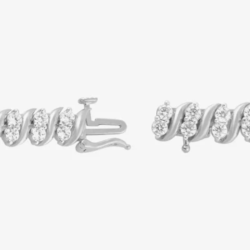 Womens 4 CT. T.W. Lab Grown White Diamond 10K Gold 7.25 Inch Tennis Bracelet