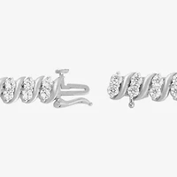 Womens 4 CT. T.W. Lab Grown White Diamond 10K Gold 7.25 Inch Tennis Bracelet