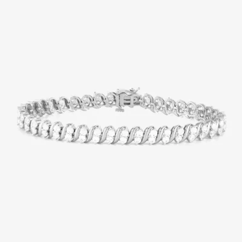 Womens 4 CT. T.W. Lab Grown White Diamond 10K Gold 7.25 Inch Tennis Bracelet