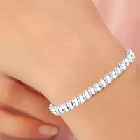 Womens 4 CT. T.W. Lab Grown White Diamond 10K Gold 7.25 Inch Tennis Bracelet
