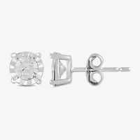Womens 1 CT. T.W. Lab Grown White Diamond Sterling Silver Round Earring Set