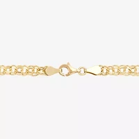 Womens 10K Gold 7.25 Inch Hollow Fashion Chain Bracelet