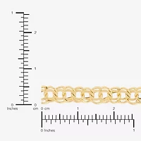 Womens 10K Gold 7.25 Inch Hollow Fashion Chain Bracelet