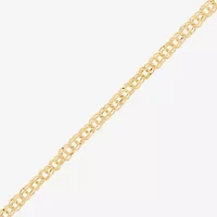 Womens 10K Gold 7.25 Inch Hollow Fashion Chain Bracelet