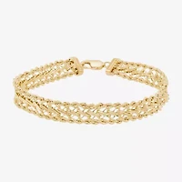 Womens 14K Gold Inch Hollow Rope Chain Bracelet