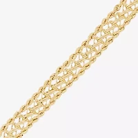 Womens 14K Gold Inch Hollow Rope Chain Bracelet