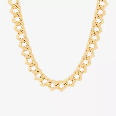 Made in Italy Womens 14K Gold 17 1/2 Inch Link Chain Necklace