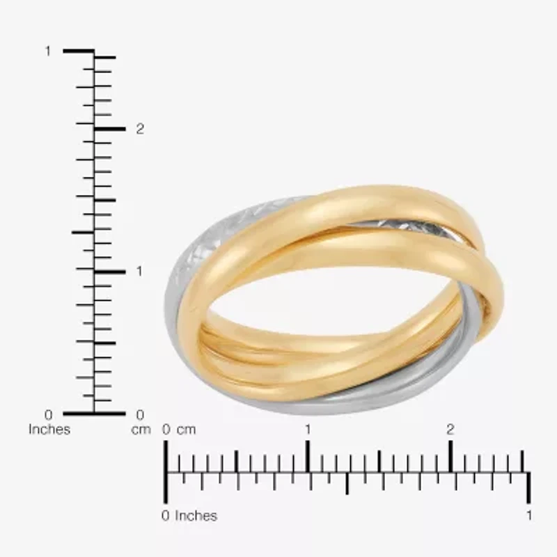 Made Italy Womens 3MM 10K Two Tone Gold Round Band