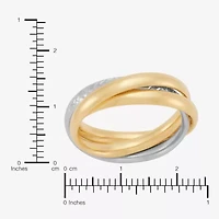 Made Italy Womens 3MM 10K Two Tone Gold Round Band
