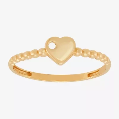 Gold Addiction Womens 10K Heart Round Band