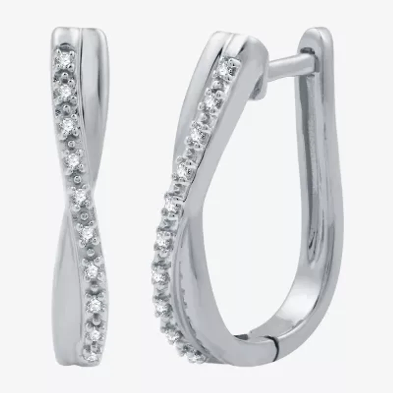 Yes, Please! Womens 1/10 CT. T.W. Natural White Diamond Sterling Silver Heart 2 Pair Earring Set