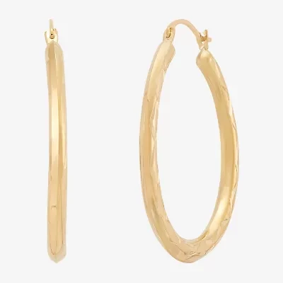 Womens 10K Gold 32.3mm Round Hoop Earrings