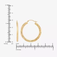 Womens 10K Gold 32.3mm Round Hoop Earrings