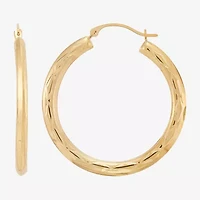 Womens 10K Gold 32.3mm Round Hoop Earrings