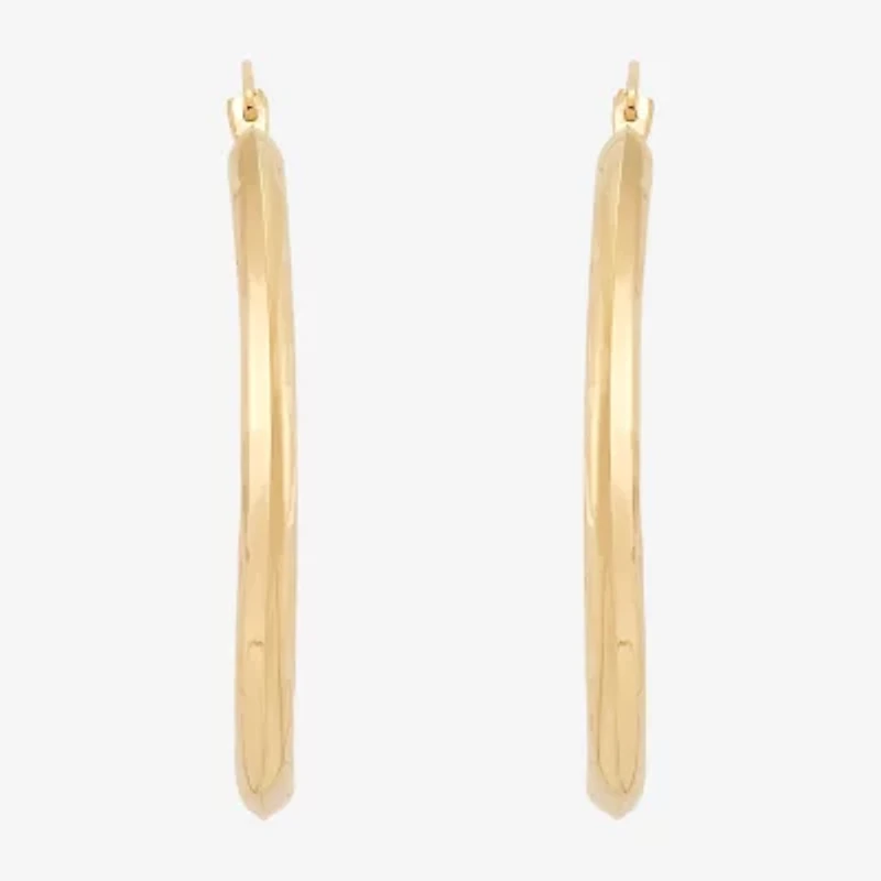 Womens 10K Gold 32.3mm Round Hoop Earrings