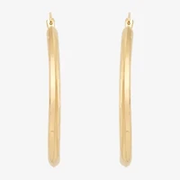 Womens 10K Gold 32.3mm Round Hoop Earrings