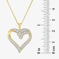 (G-H / I1-I2) Womens 5/8 CT. T.W. Lab Grown White Diamond 14K Gold Over Silver Sterling Silver Heart 18 Inch Pendant Necklace