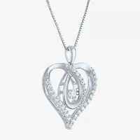 (G-H / I1-I2) Womens 5/8 CT. T.W. Lab Grown White Diamond Sterling Silver Heart 18 Inch Pendant Necklace
