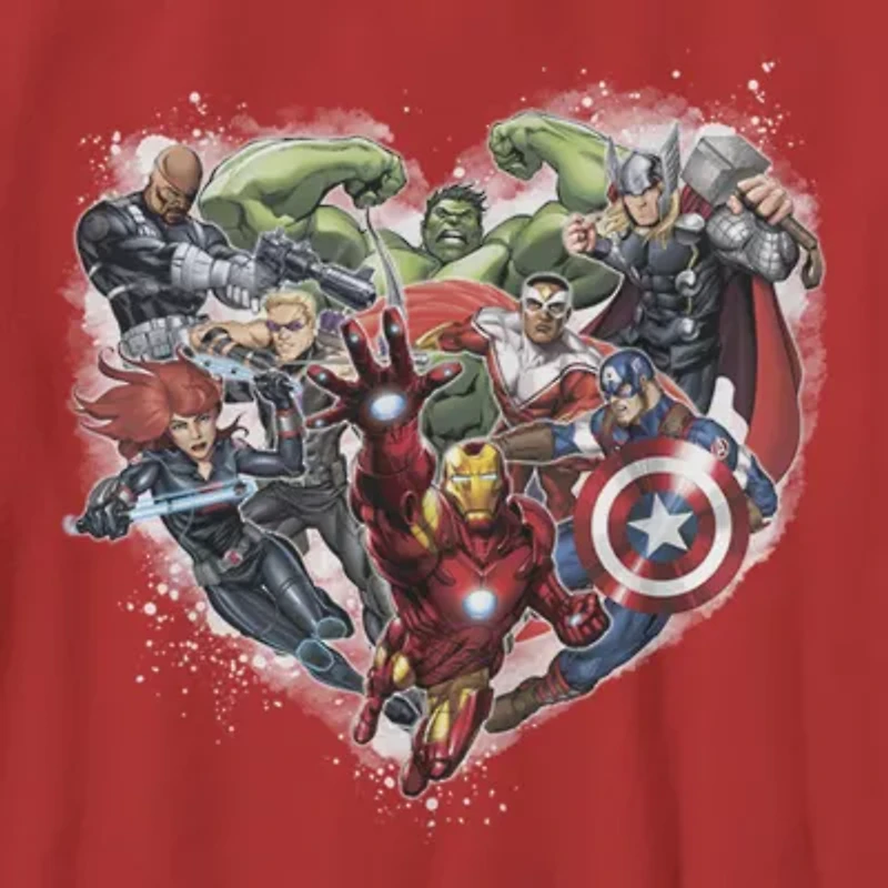 Disney Collection Little & Big Kid Boys Crew Neck Short Sleeve Avengers Graphic T-Shirt