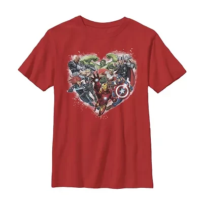 Disney Collection Little & Big Kid Boys Crew Neck Short Sleeve Avengers Graphic T-Shirt