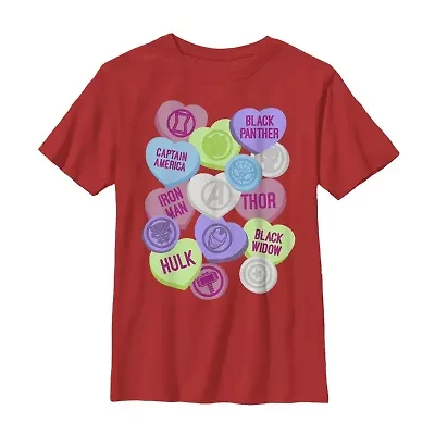 Disney Collection Little & Big Kid Boys Crew Neck Short Sleeve Avengers Graphic T-Shirt