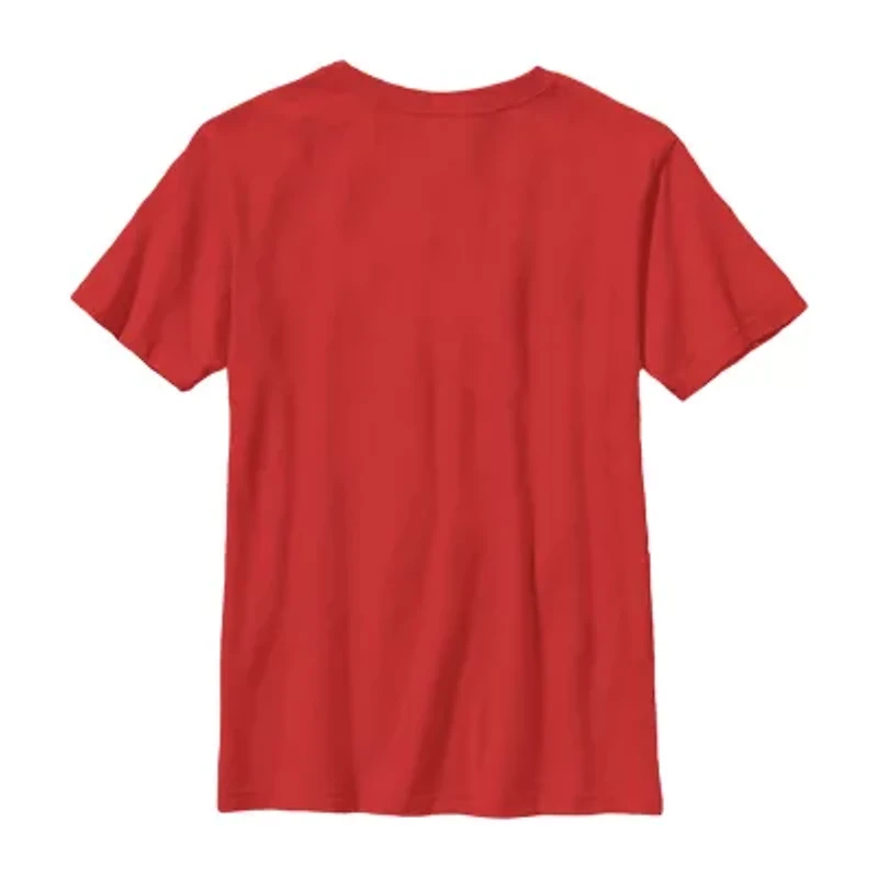 Disney Collection Little & Big Kid Boys Crew Neck Short Sleeve Lilo Stitch Graphic T-Shirt