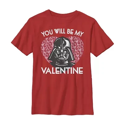 Disney Collection Darth Vader Little & Big Kid Boys Crew Neck Short Sleeve Star Wars Graphic T-Shirt