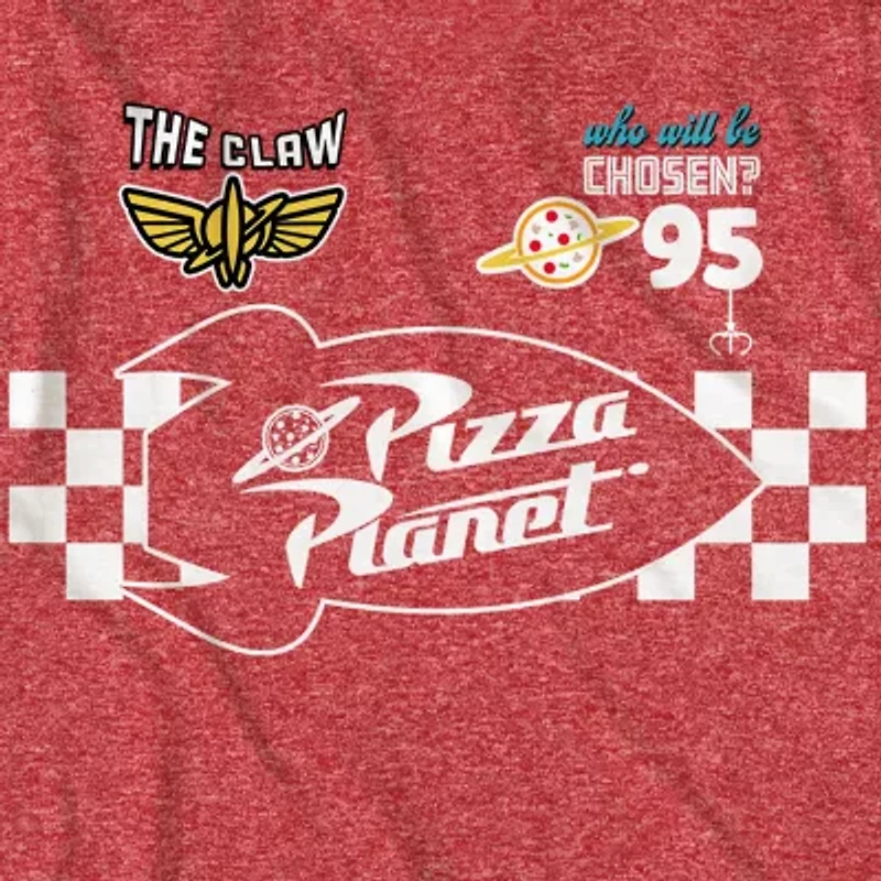 Pizza Planet Mens Crew Neck Short Sleeve Regular Fit Big and Tall Graphic T-Shirt