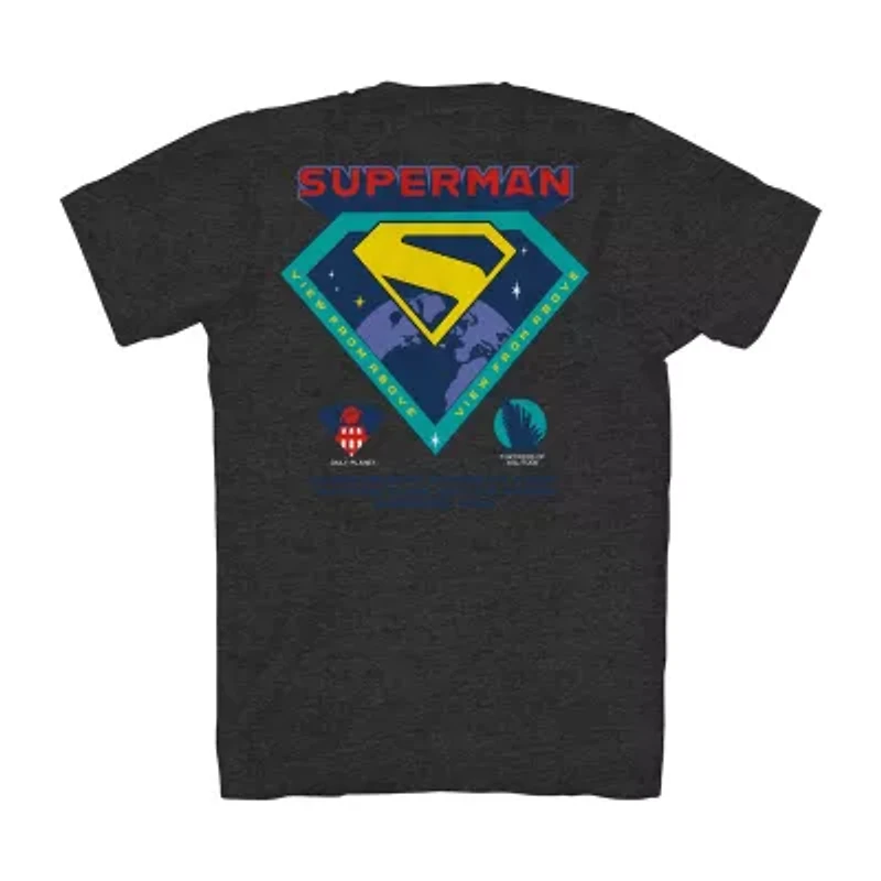 Mens Crew Neck Short Sleeve Regular Fit Superman Big and Tall Graphic T-Shirt