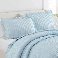 Martha Stewart Blue Ruffle Reversible Quilt