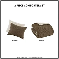 Madison Park Ellis Waffle Knot Chenille Midweight Comforter Set