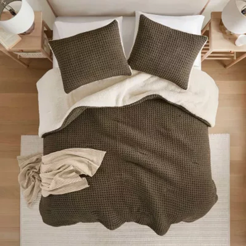 Madison Park Ellis Waffle Knot Chenille Midweight Comforter Set