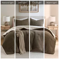 Madison Park Ellis Waffle Knot Chenille Midweight Comforter Set