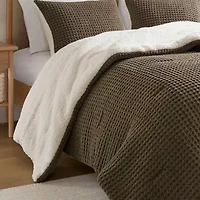 Madison Park Ellis Waffle Knot Chenille Midweight Comforter Set