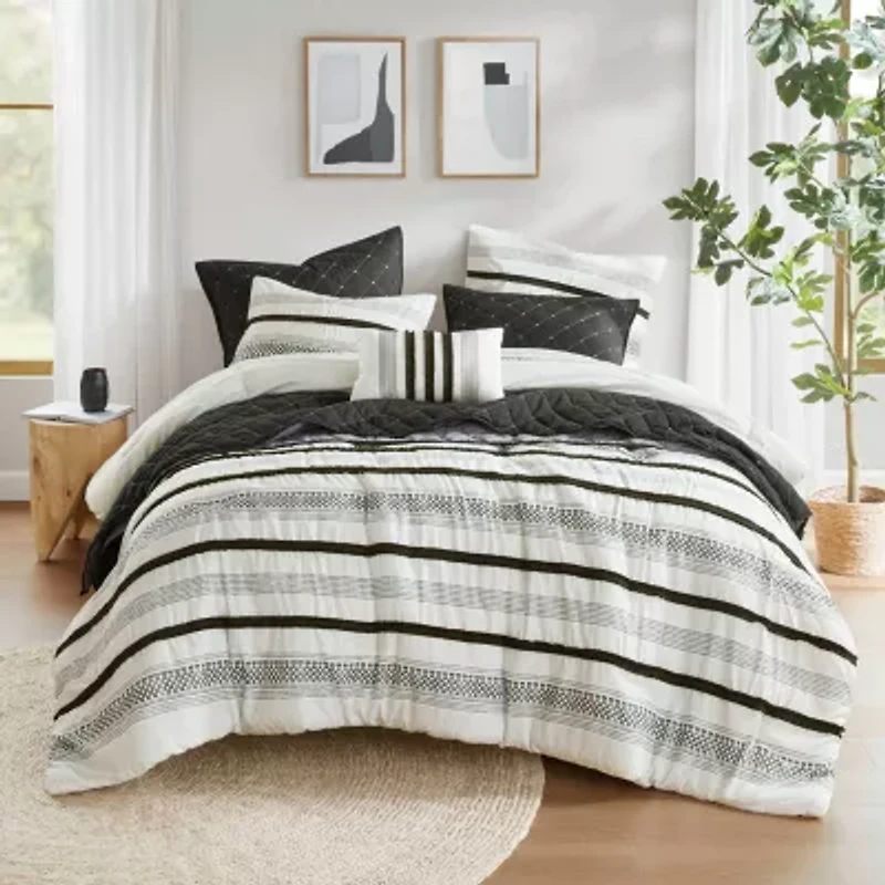 Madison Park Bianca Stripe 7-pc. Midweight Comforter & Coverlet Set
