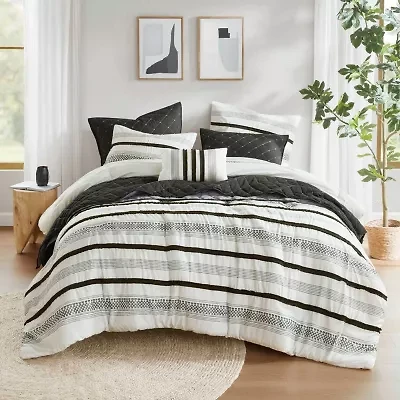 Madison Park Bianca Stripe 7-pc. Midweight Comforter & Coverlet Set