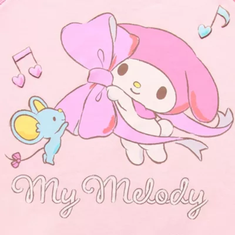 Off The Shoulder Womens Straight Neck Long Sleeve Hello Kitty My Melody Juniors Sweatshirt