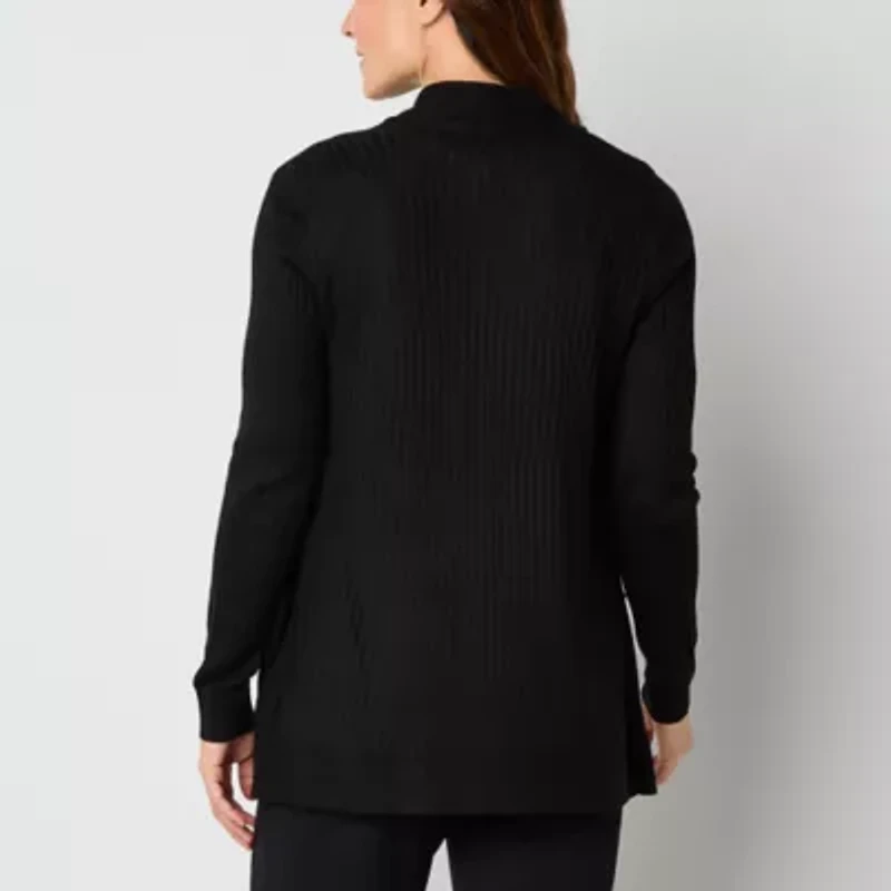 Liz Claiborne Womens Long Sleeve Open Front Cardigan