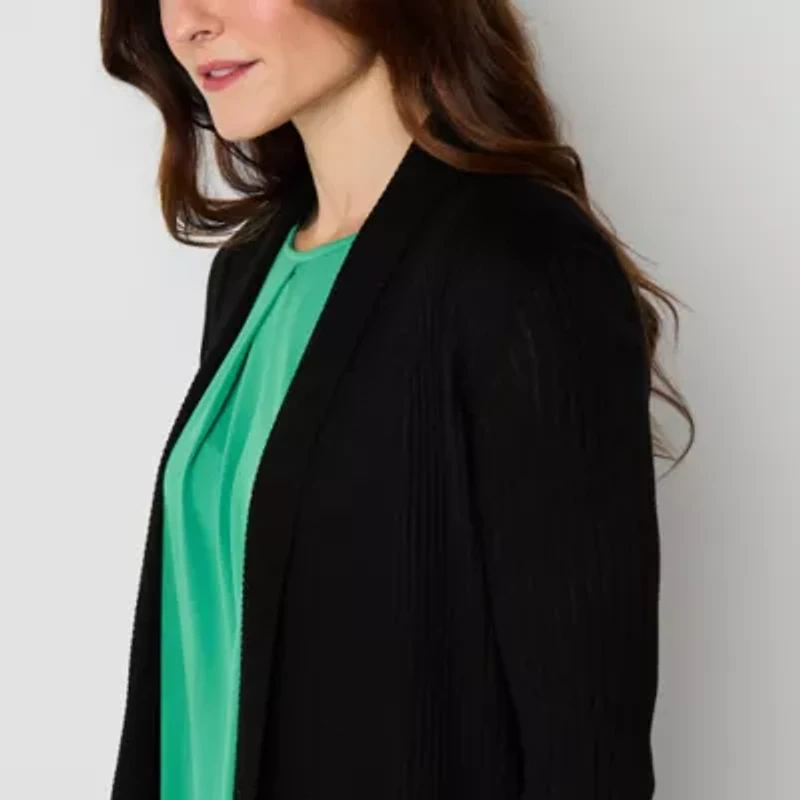 Liz Claiborne Womens Long Sleeve Open Front Cardigan