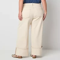 a.n.a Womens Plus Highest Rise Wide Leg Jean