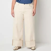 a.n.a Womens Plus Highest Rise Wide Leg Jean