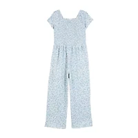 Carter's Little & Big Kid Girls Square Neck Short Sleeve Jumpsuit