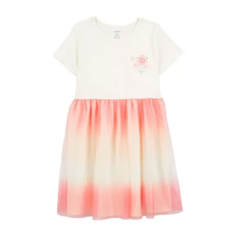 Carter's Little & Big Kid Girls Short Sleeve Fitted A-Line Dress