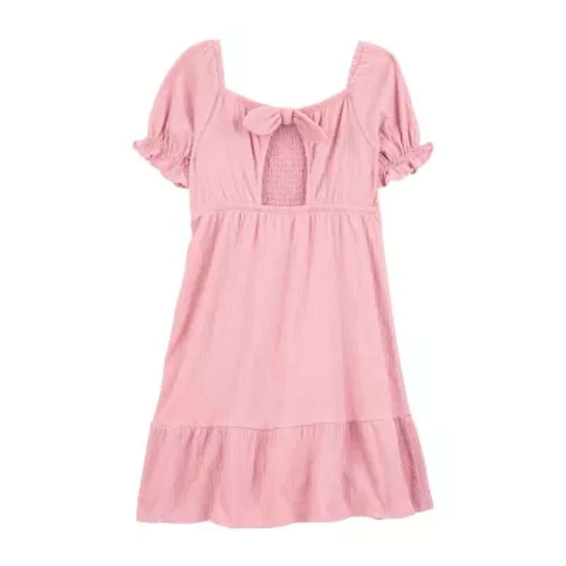 Carter's Little & Big Kid Girls Short Sleeve Cuffed A-Line Dress