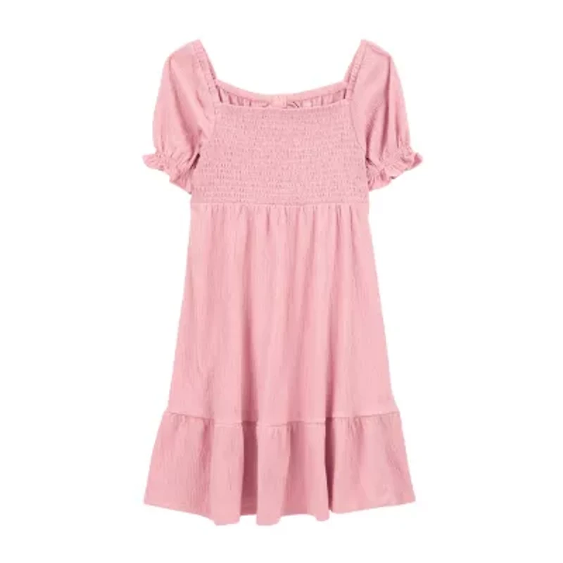 Carter's Little & Big Kid Girls Short Sleeve Cuffed A-Line Dress