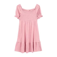 Carter's Little & Big Kid Girls Short Sleeve Cuffed A-Line Dress